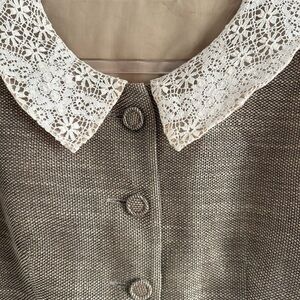 WOMENS VINTAGE ▪️ LACE TRIM TOP ( 0-2)